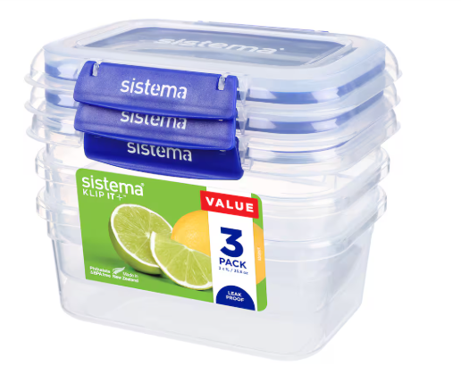 Sistema Klip It+ Food Storage Containers – 3 Pack